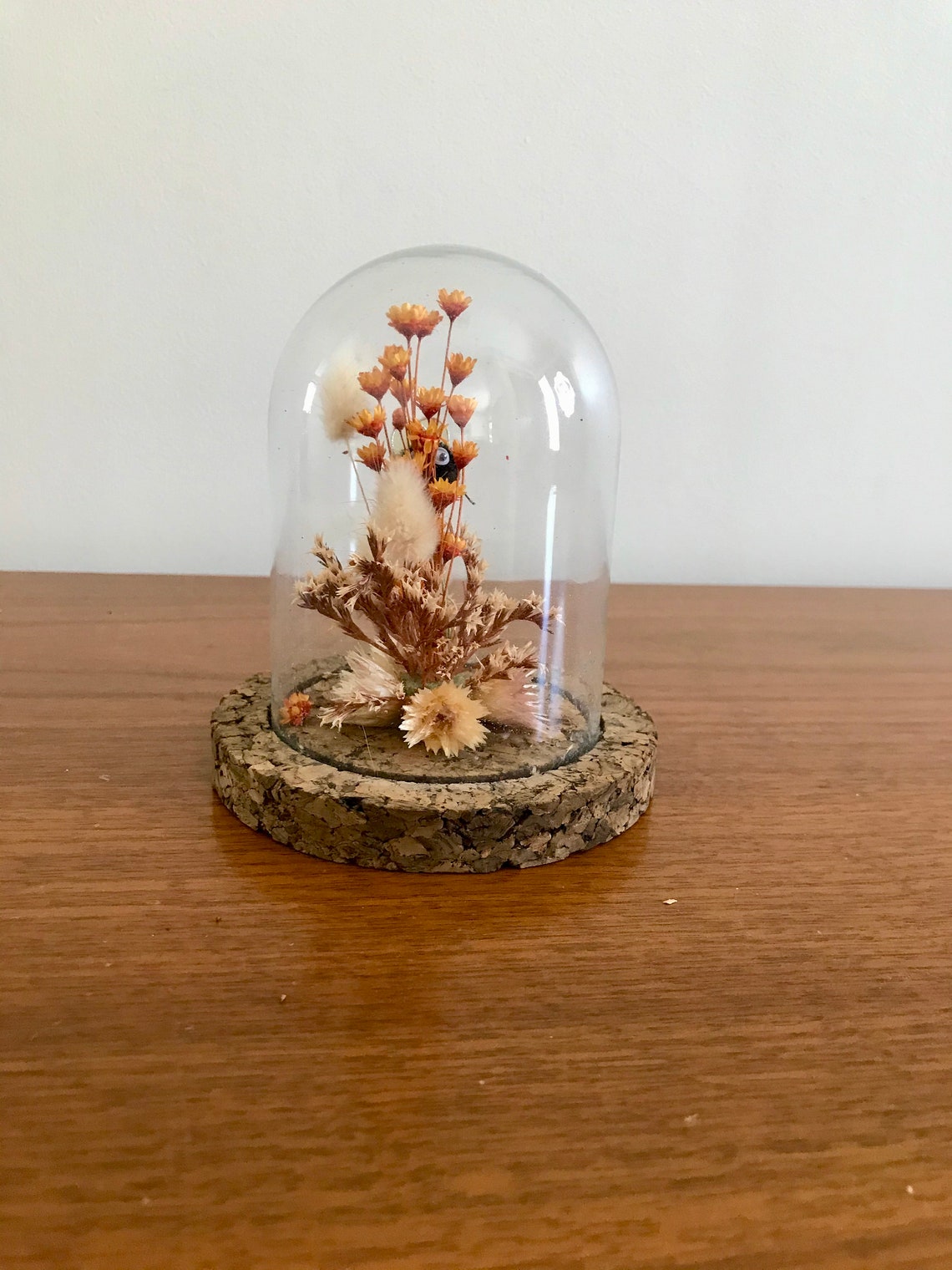 Dried Flower Cloche Dried Floral Arrangement Dome Dried Etsy