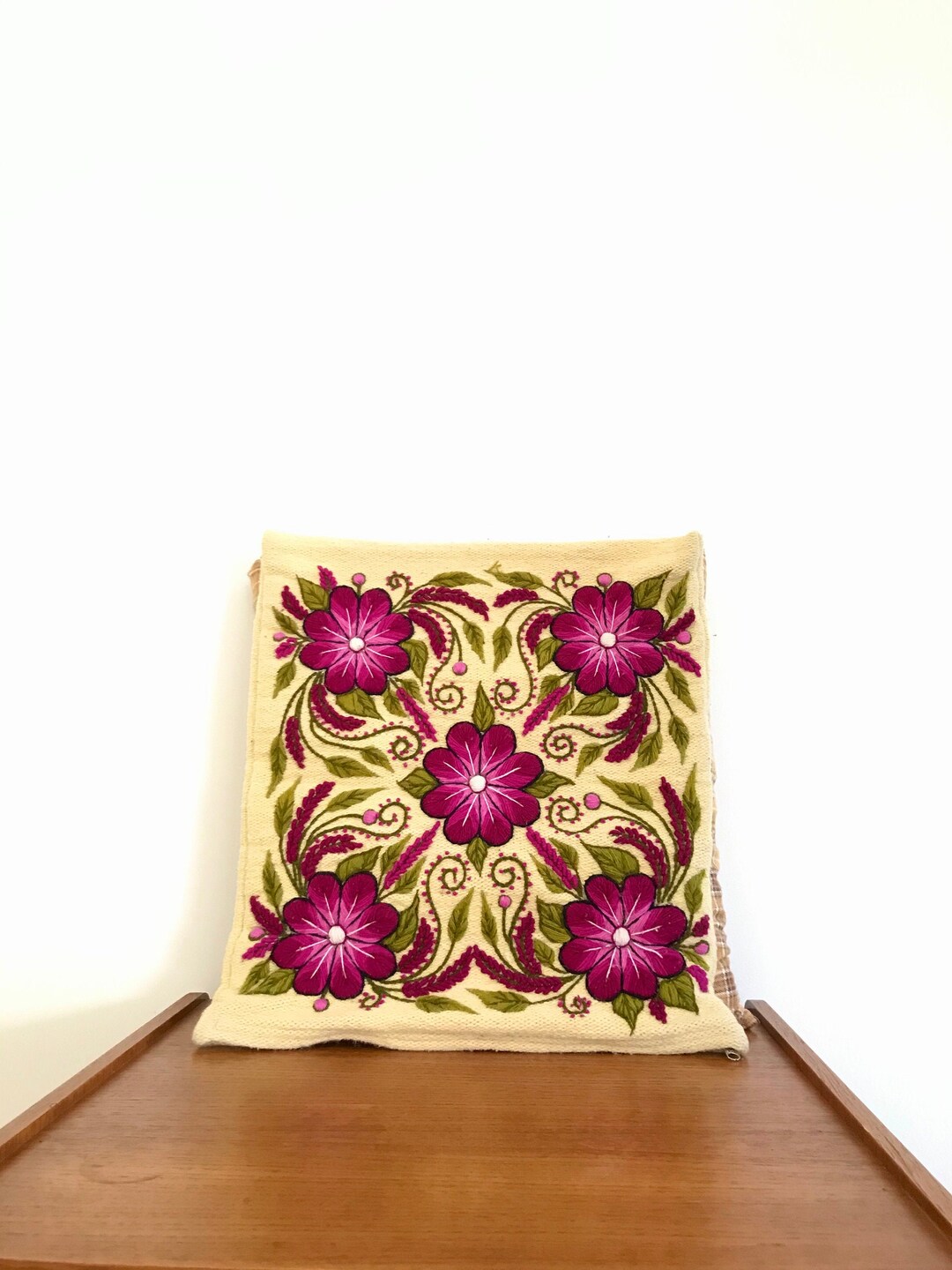 STUNNING Vibrant Square Cushion Cover Vintage Floral Cushion Cover