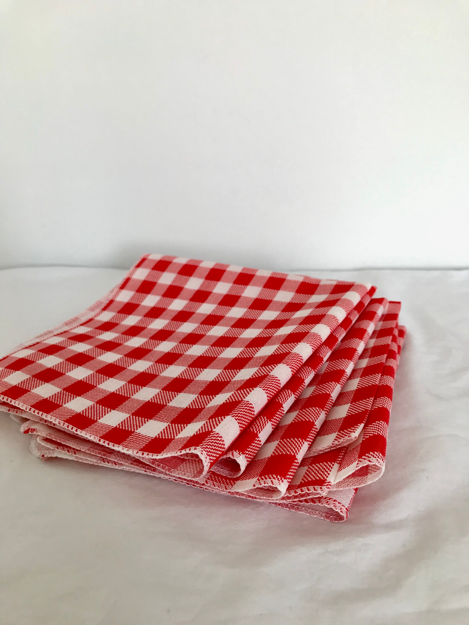 Red Gingham Placemats New Vintage Placemats Gingham Etsy