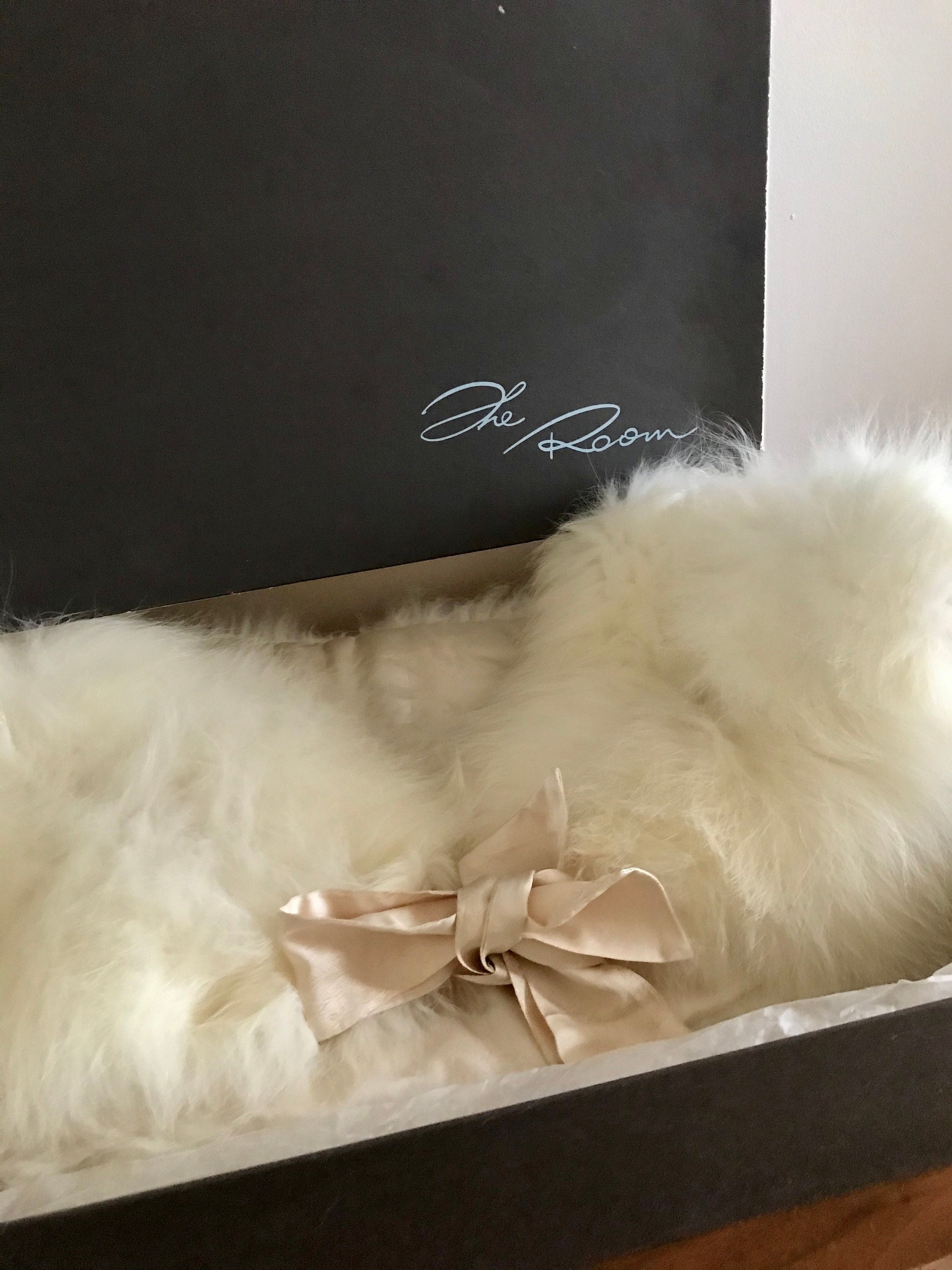 Real Fur Boa White Scarf Wraparound new usa made genuine authentic tibet -  rrfurs