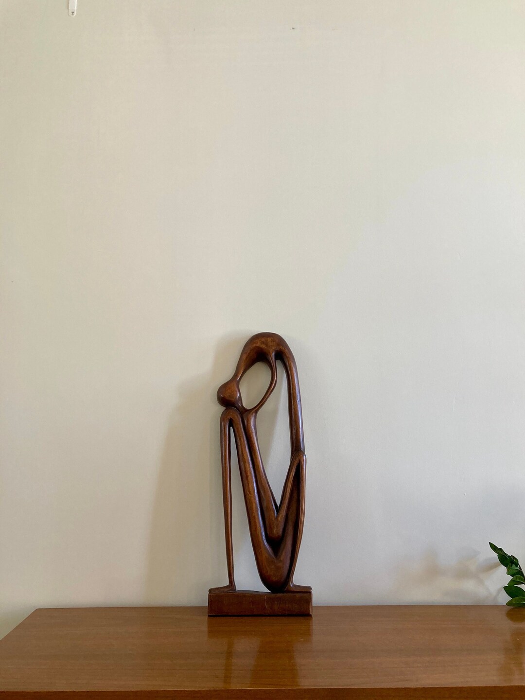 Abstract Lovers 24 Wall Sculpture Hand Carved Hardwood Large Vintage