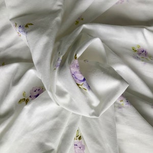 Vintage Purple Rose Twin Flat Sheet | JC Penney Bedsheets | 60s70s Bedding | MidCentury Bedding | Shabby Chic Bedroom