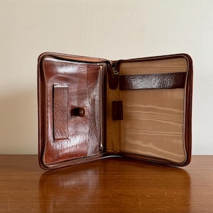 folio d'affaires à fermeture éclair | bloc-notes vintage en cuir marron | Portefeuille passeport rétro | Portefeuille passeport en cuir marron | Portefeuille en cuir