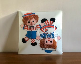 Raggedy Ann and Andy Ceiling Light Shade | Raggedy Ann and Andy Lamp Shade | Vintage Raggedy Ann & Andy Nursery | Vintage Kids Decor