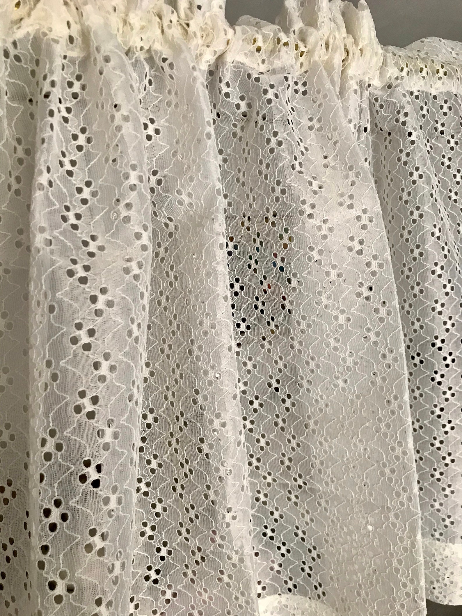 Pretty Eyelet Lace Cafe Curtain Eyelet Lace Rod Pocket Etsy UK