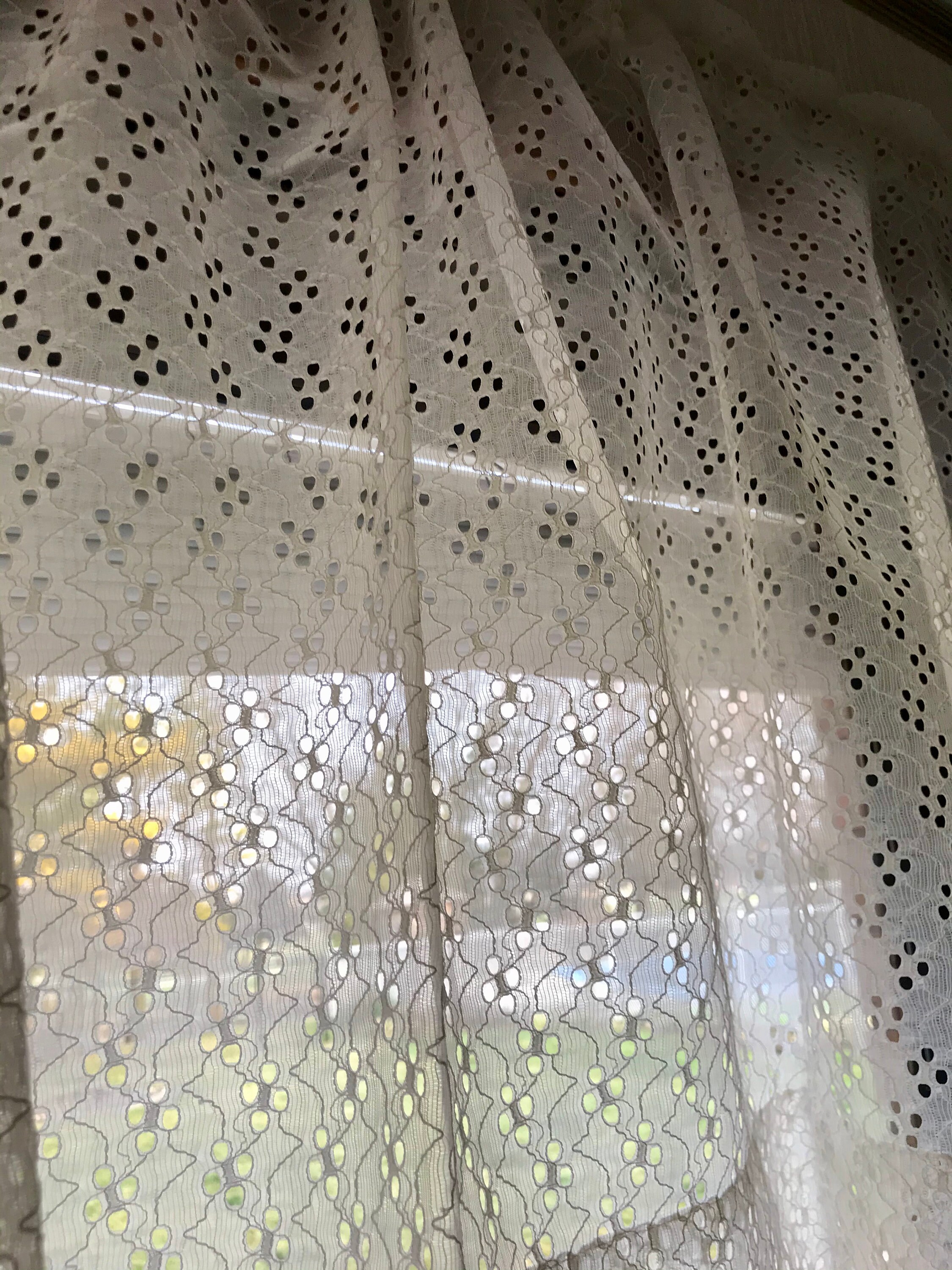 Pretty Eyelet Lace Cafe Curtain Eyelet Lace Rod Pocket Etsy UK