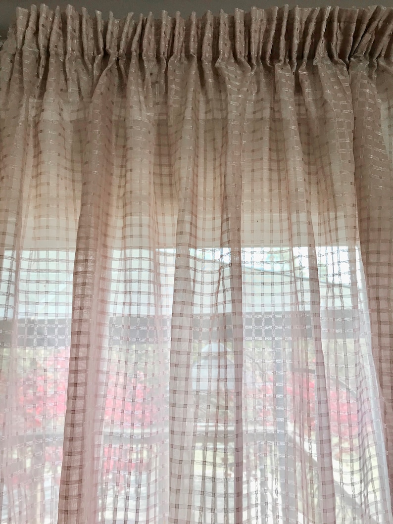 Sheer Curtains Retro Pink Pinch Pleat Curtains 70s Pinch Etsy