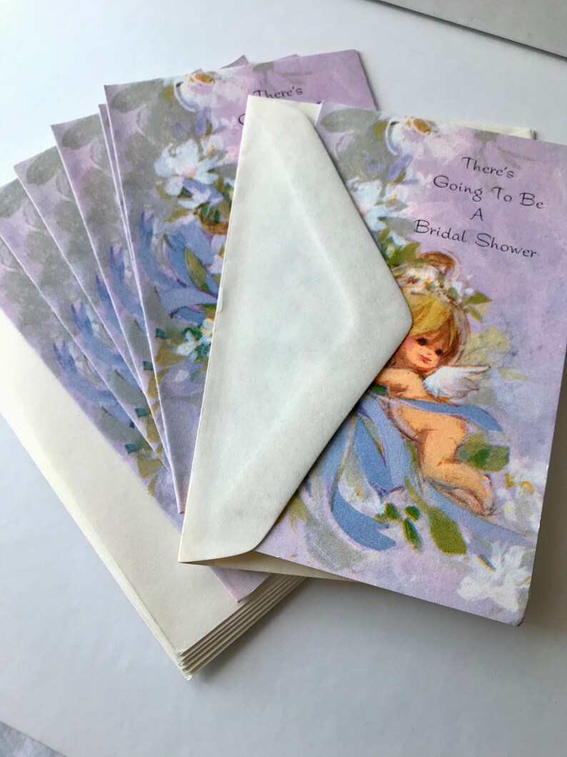 Vintage 1960s Bridal Shower Invitations Vintage Bride 60s Wedding Mid Century Invitations Vintage Party Invitations