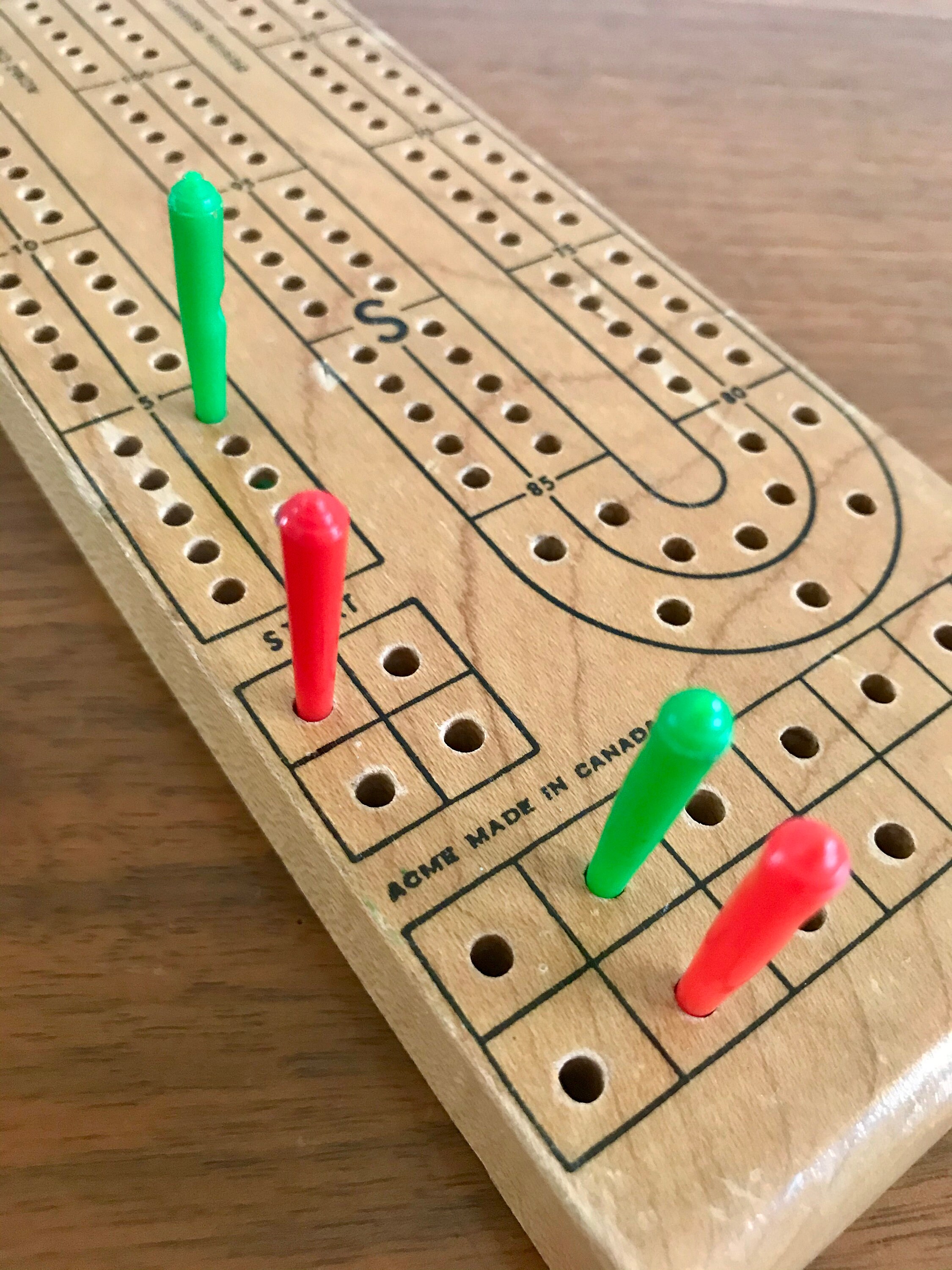 ACME Cribbage Board Vintage Wood Cribbage Board Acme X300 Etsy