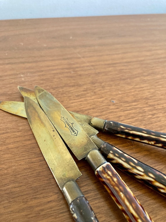 ドイツ製　アンティーク　カトラリー　uchatius bronce Antique Uchatius Bronze Fruit Knives: Vintage German