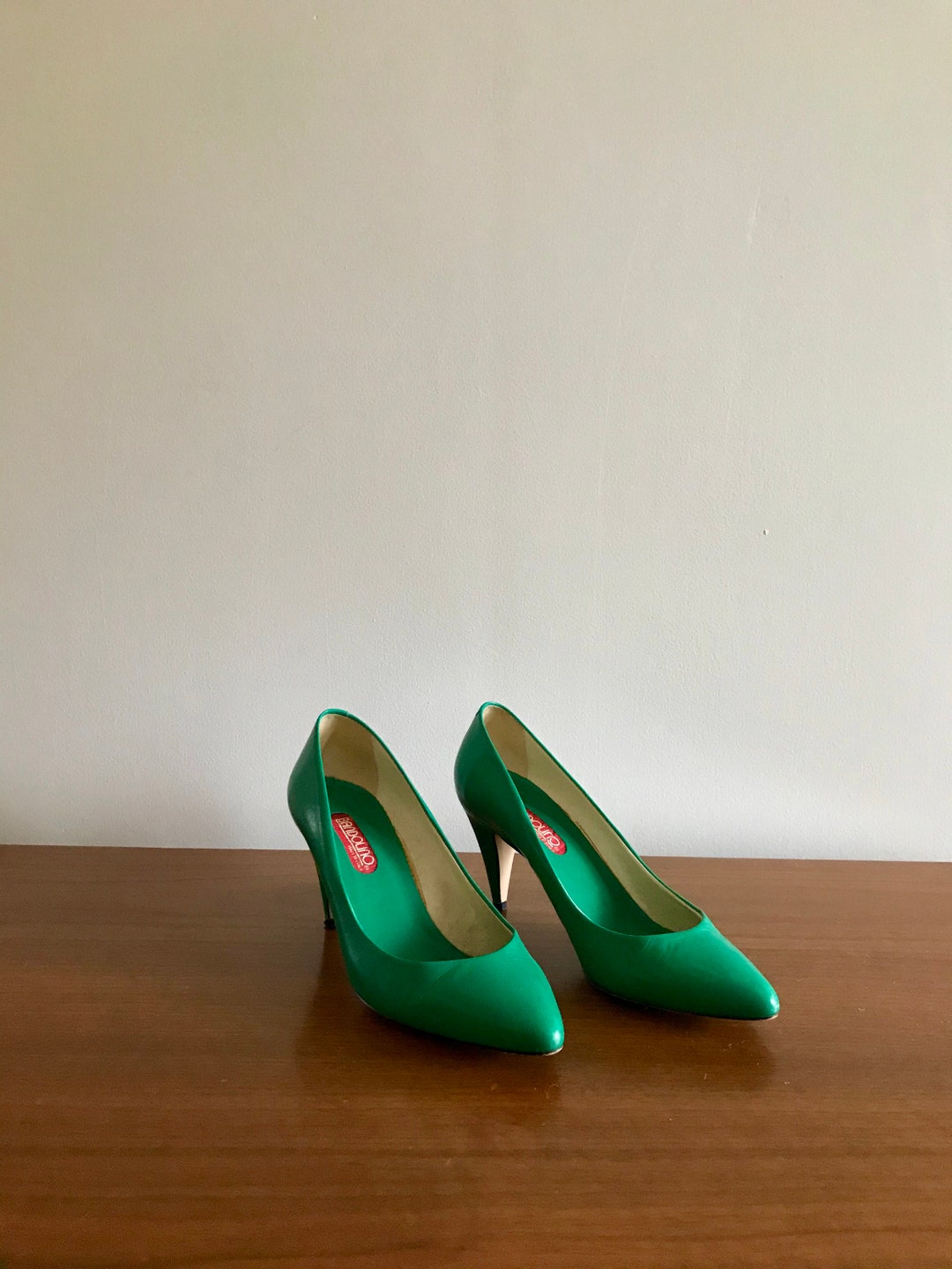 STUNNING Kelly Green Pumps Sz 7 Vintage Bandolino Ladies Etsy