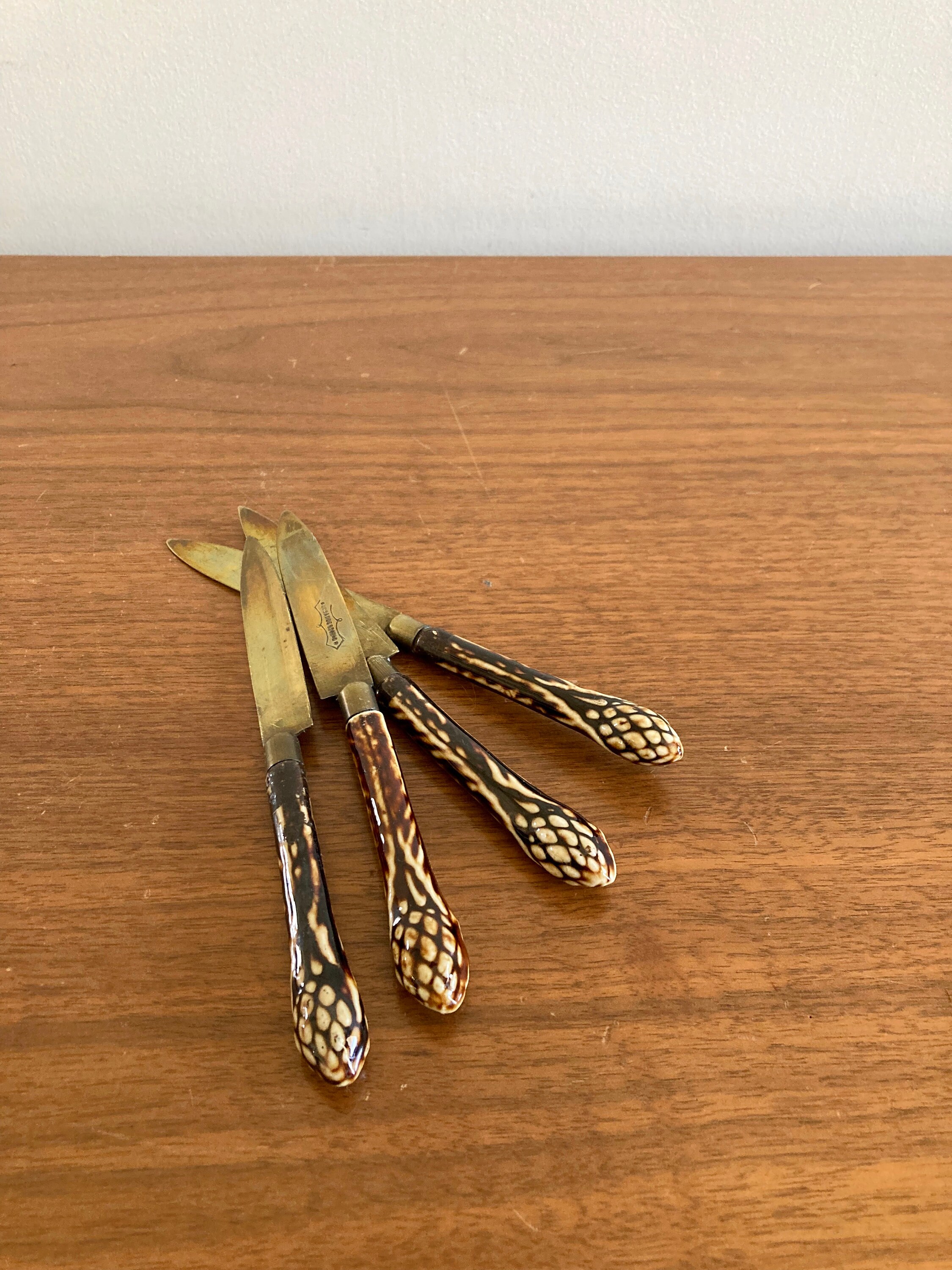 ドイツ製　アンティーク　カトラリー　uchatius bronce Antique Uchatius Bronze Fruit Knives: Vintage German