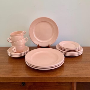 Vintage Grindley Peach Petal Dinnerware Set - 24 Piece Place Setting