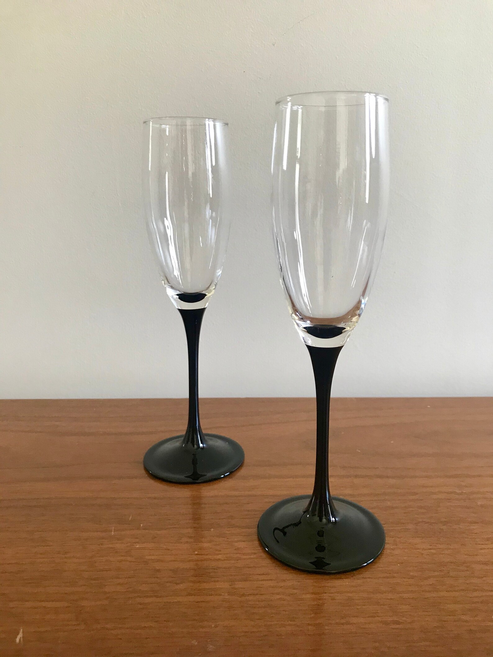 Luminarc Black Champagne Flutes Luminarc France Black Etsy Ireland