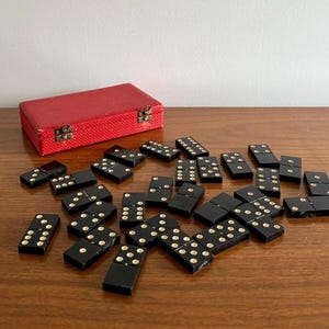 Vintage Spears Dominoes Set: Floral Motif, Original Box