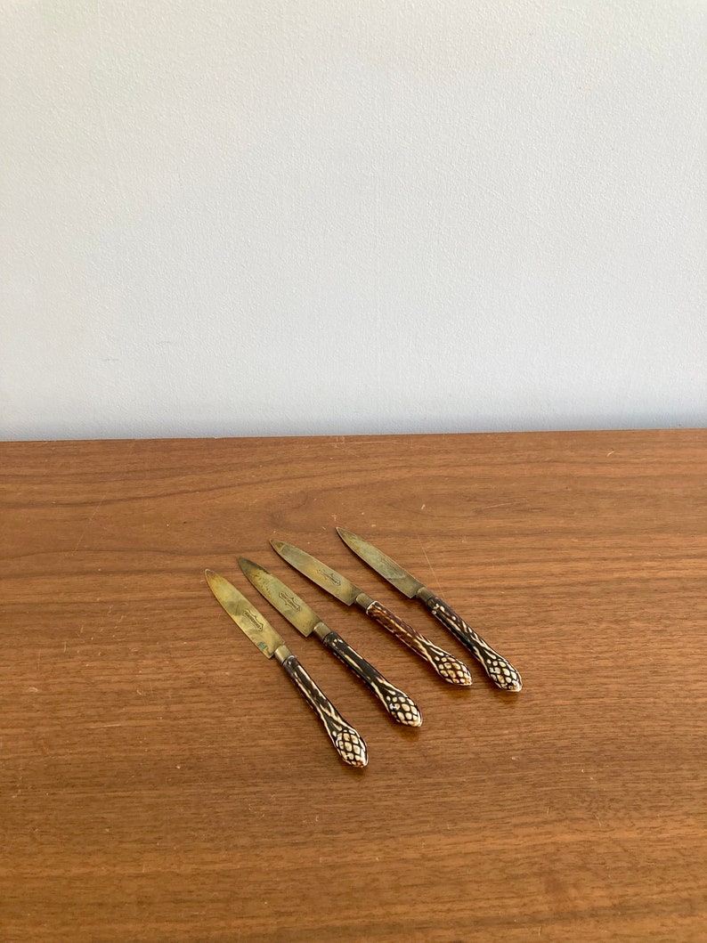Antique German Uchatius Bronce Fruit Knives Vintage Uchatius Etsy
