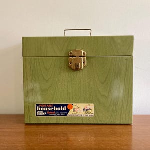 Metalowy organizer na dokumenty | Vintage przenośny plik domowy | Retro akcesoria biurowe | Vintage organizer na dokumenty | Ballonoff Metal Products