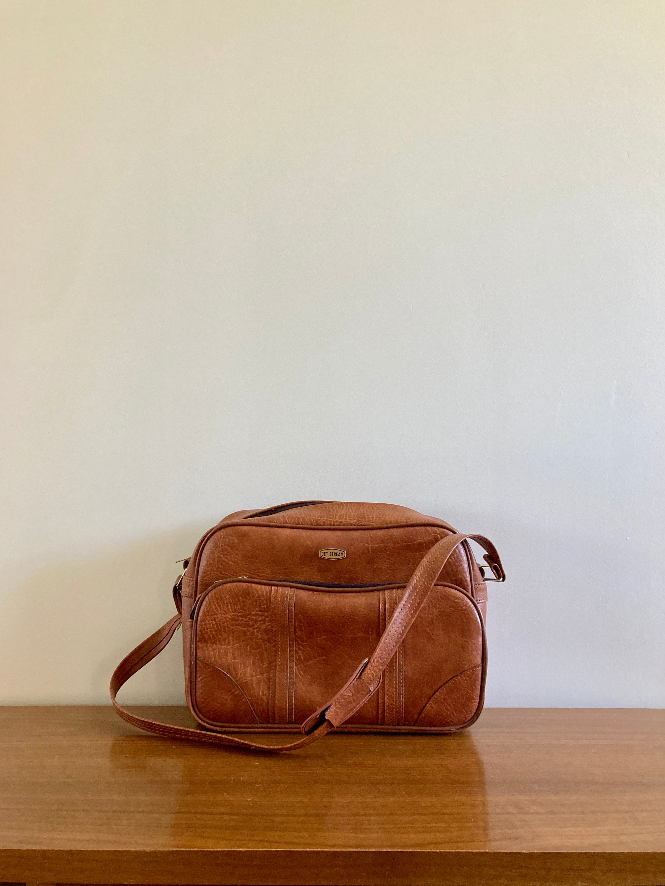 Vintage 70s Jet Stream Carry on Bag: Brown Vinyl Luggage - Etsy Canada
