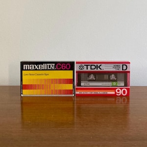 TWO Blank 80s Cassette Tapes | Vintage Maxell and TDK Blank Tapes | Vintage 80s Mix Tapes | Walkman Tapes