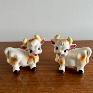 Vintage Anthropomorphe Kuh Salz und Pfefferstreuer - 50s Kitchen Kitsch
