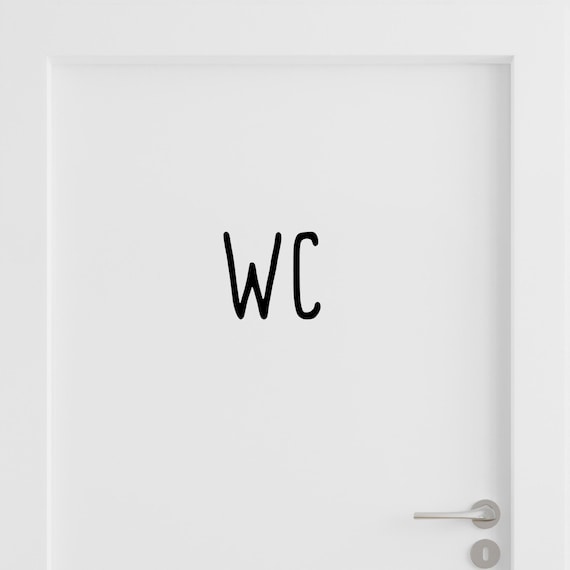 WC Aufkleber, WC-Schild, Toilettenaufkleber, Türschild WC aus Vinylfolie