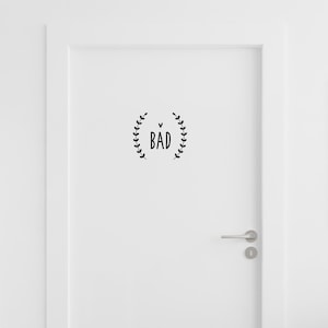 Letrero para puerta de baño, pegatina para baño, pegatina para puerta de baño, decoración de baño, pegatina para puerta de baño, letras para puerta de baño