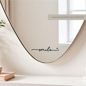 Smile, mirror sticker, or wall decal. In many sizes and colors.
