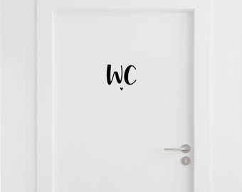 WC Aufkleber aus Vinylfolie, WC Schild,  Toilettenschild, Türschild WC
