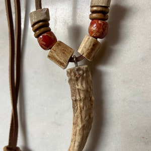 Be a Standout! Custom Antler Shed Beaded Necklace on Leather Cord