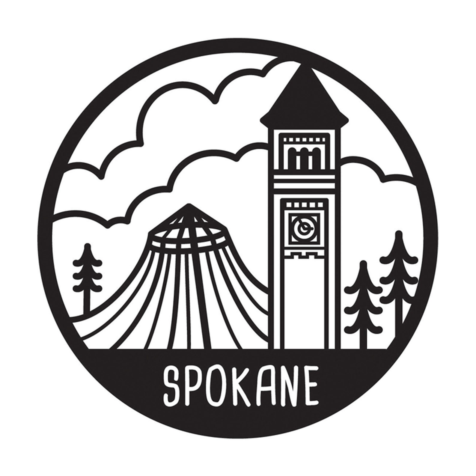 Spokane My Home Town Die Cut Sticker Decal, Durable Vinyl, Matte, Car