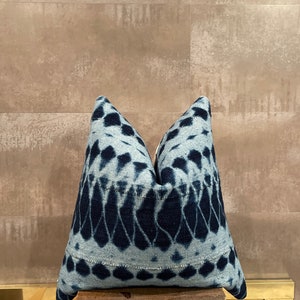 Blue Mud Cloth Pillow Cover Blue Throw Pillows  Organic Cotton  Cushion Cover