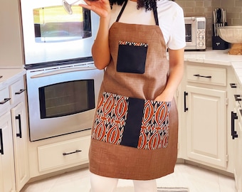 Unisex Apron  Adjustable Kitchen Apron  Handmade Chef Apron  Stylish Apron  African inspired Apron  Housewarming gift | Gift for Mom