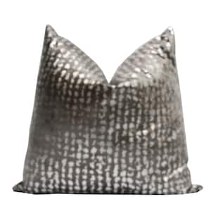 Handmade Pillows with Bling  High End Designer Pillow  Silver Grey Cushion  Decorative Cushion cover with insert  Stealth Gunmetal