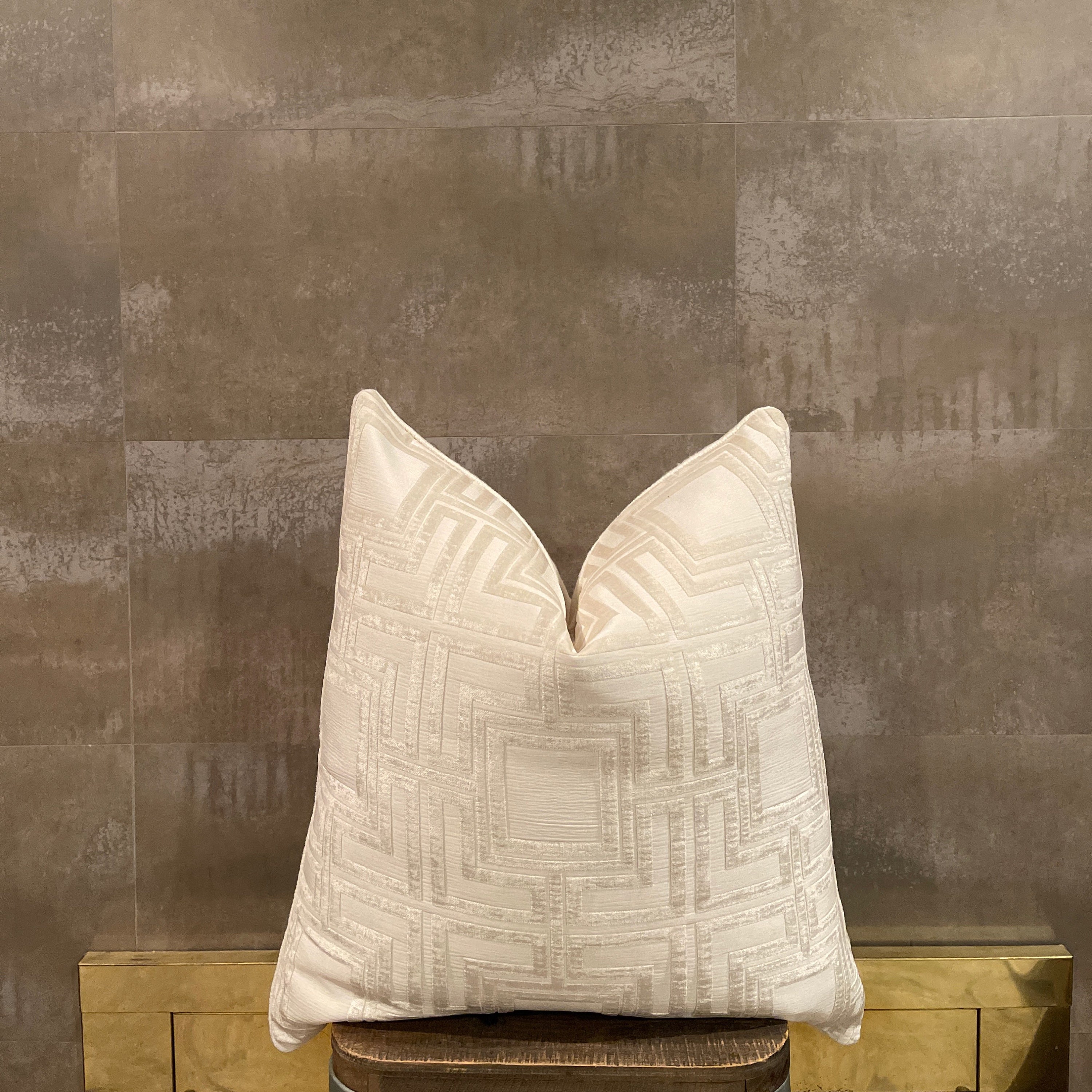 ivory textured pillow
