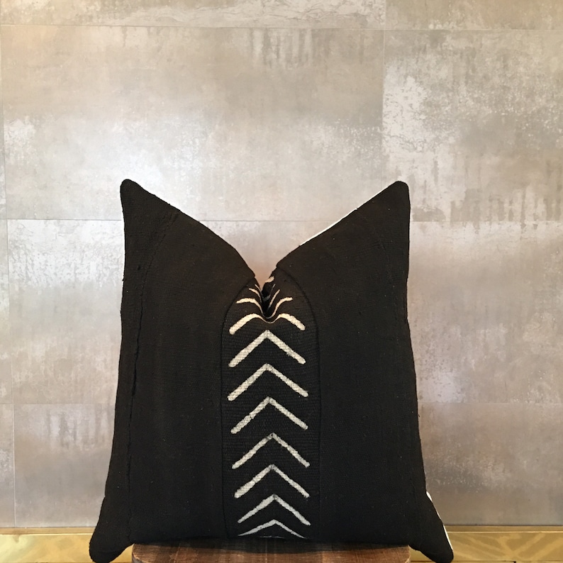 Mud Cloth Pillow Collection #2 Black and White Mud Cloth Pillow Covers with Arrows