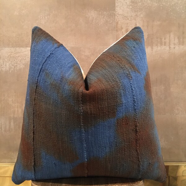 Blue Brown Pillow Etsy