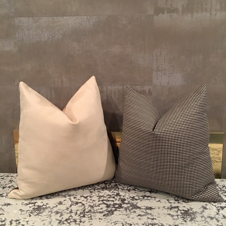 Faux Suede Pillow Cover Suede Pillow Cover Beige Pillow Etsy