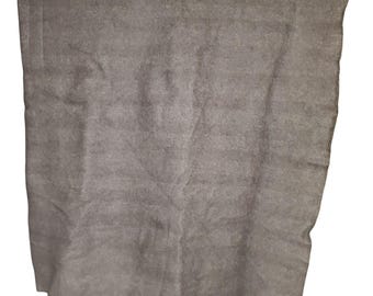 Bastia Manta 100% Pure New Wool Blanket 90" X 108" Gray Herringbone Pattern