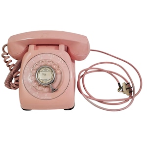 Vtg 1960 Pink Desk Rotary Dial Telephone Monophone Automatic Electric Co Working