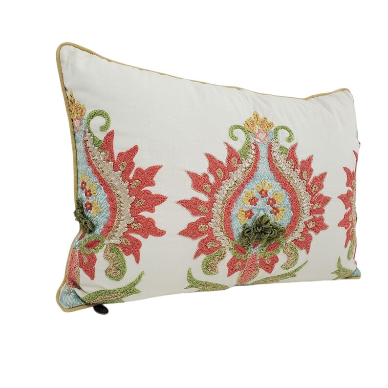 Pier 1 Embroidered Pumpkin Lumbar Throw Pillow - Thumbnail 2