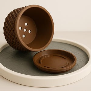 Geometric Twist Planter - w drip tray