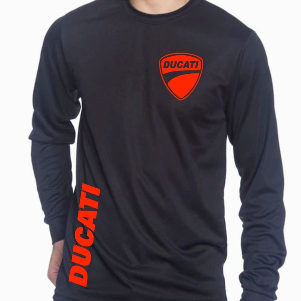 Ducati Racing Shirt, Motorcycle Shirt, Long Sleeve Wicking Shirt or Cotton Short Sleeve