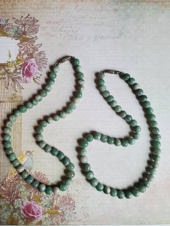 Green Aventurine Beaded Necklaces Jade Look Neclac
