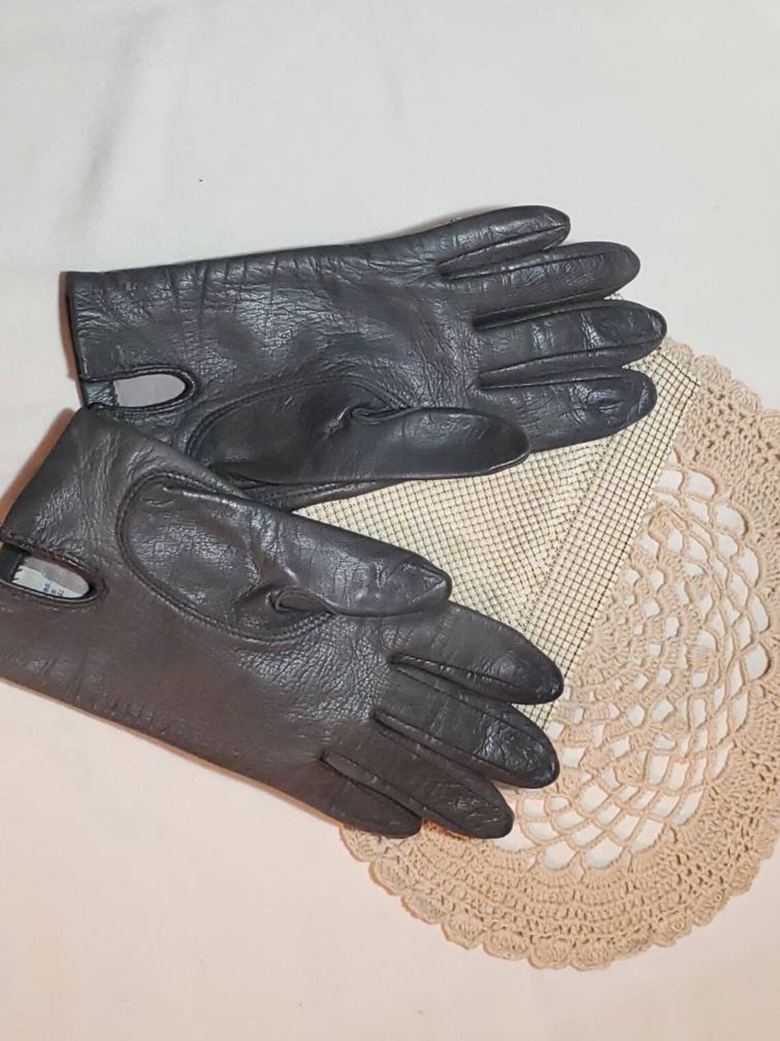 Fownes Grey Vintage Leather Gloves Genuine Leather Etsy