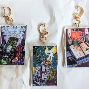 Witchy Witchcraft Magic Acryl 3 in Charms Sleutelhangers