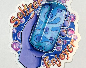 Seltzer Enjoyer Bubbly La Croix Vinyl Sticker