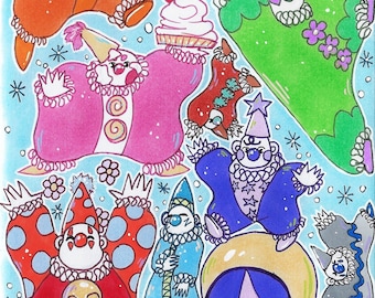 Silly little Clowns Clowncore Print