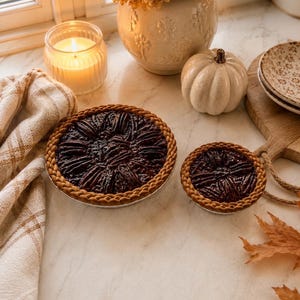 Fake Pecan Pie: Fall Tiered Tray Decor, Thanksgiving Home Decoration
