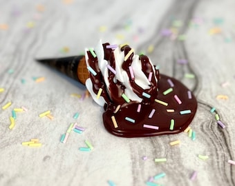 Faux Melted Ice Cream Cone | Birthday Tiered Tray Decor, Photography Prop