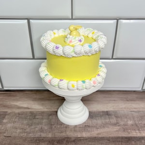 Small Fake Spring Cake for Spring or Easter Tiered Tray | Fake Easter Cake | Faux Cake | Photo Prop Fake Cake | Small Artificial Easter Cake